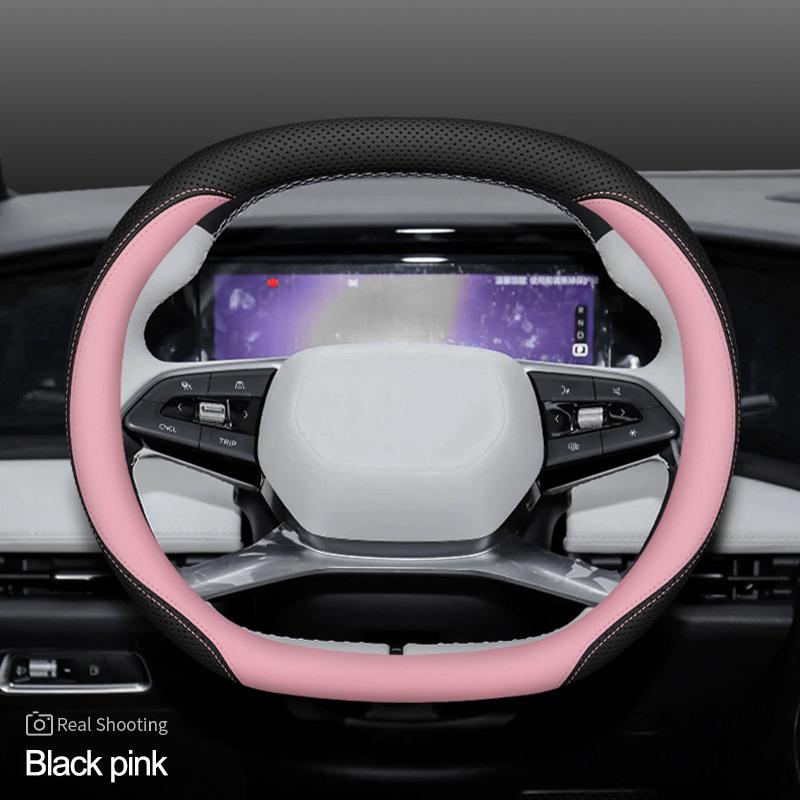 Cubierta de Volante de Coche de Cuero Trenzado Tipo D Doble para Geely Galaxy L7 Boyue L COOL 2026 2026 Soporte Protector