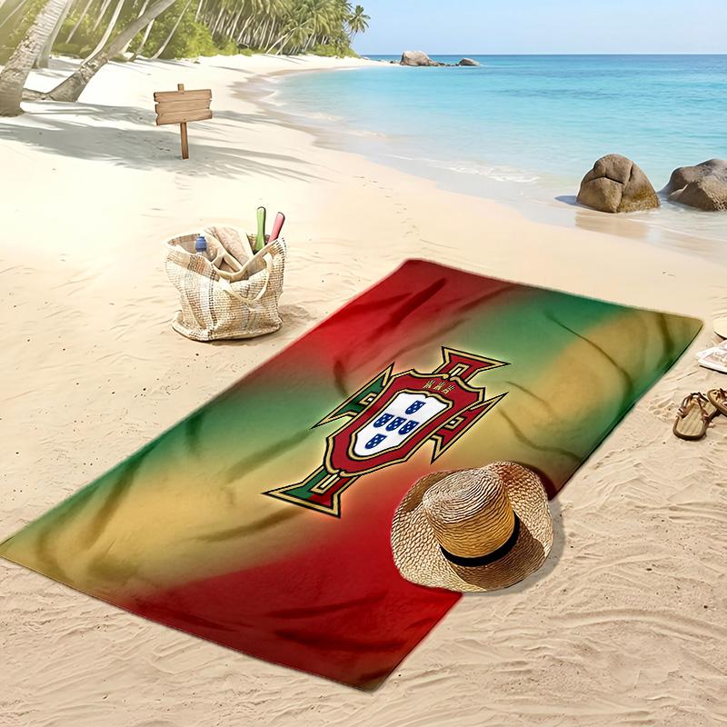 Asciugamano da Spiaggia Stampa Calcio Portogallo Asciugatura Rapida Super Assorbente Morbido Asciugamano da Bagno per Nuoto Spiaggia Viaggio Souvenir Regalo