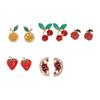 Strawberry Lemon Mini Cherry Earrings Orange Cherry Small Fruits Ear Stud  Jewelry Gift