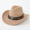Mountaineering Sun Hat, Woolen Hat, Overseas Crimped Jazz Hat, Personalized Bull Head Accessories, Western Cowboy Hat