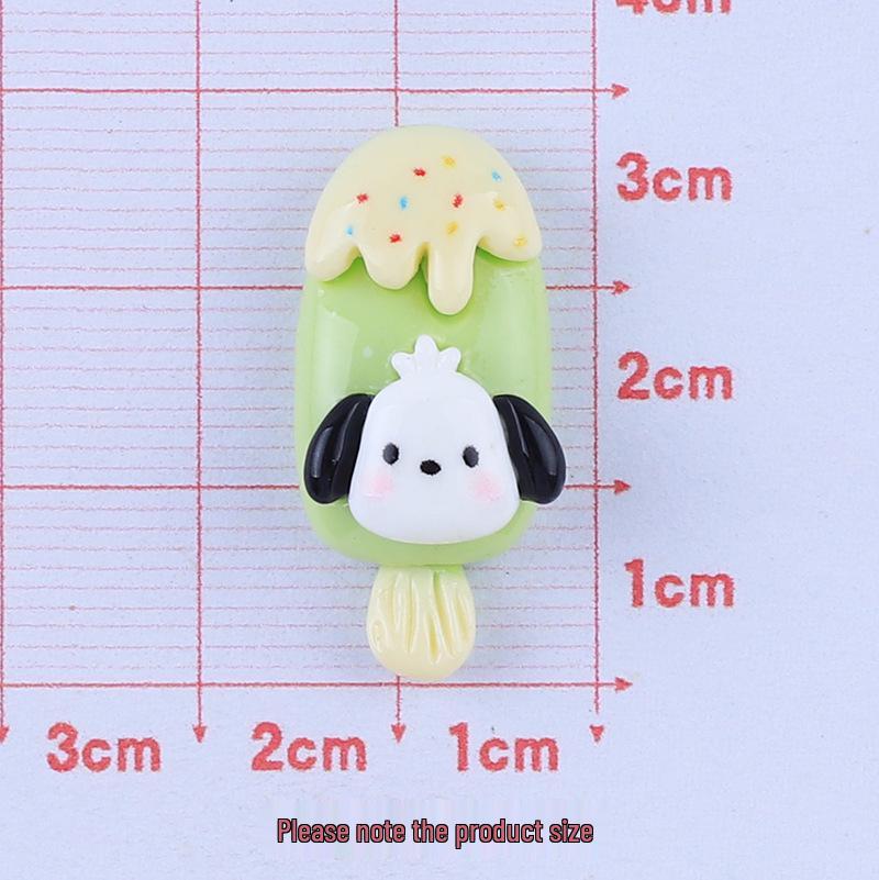 Glossy Animal Ice Cream Cartoon Resin Hair Clip DIY Ornament Accessories