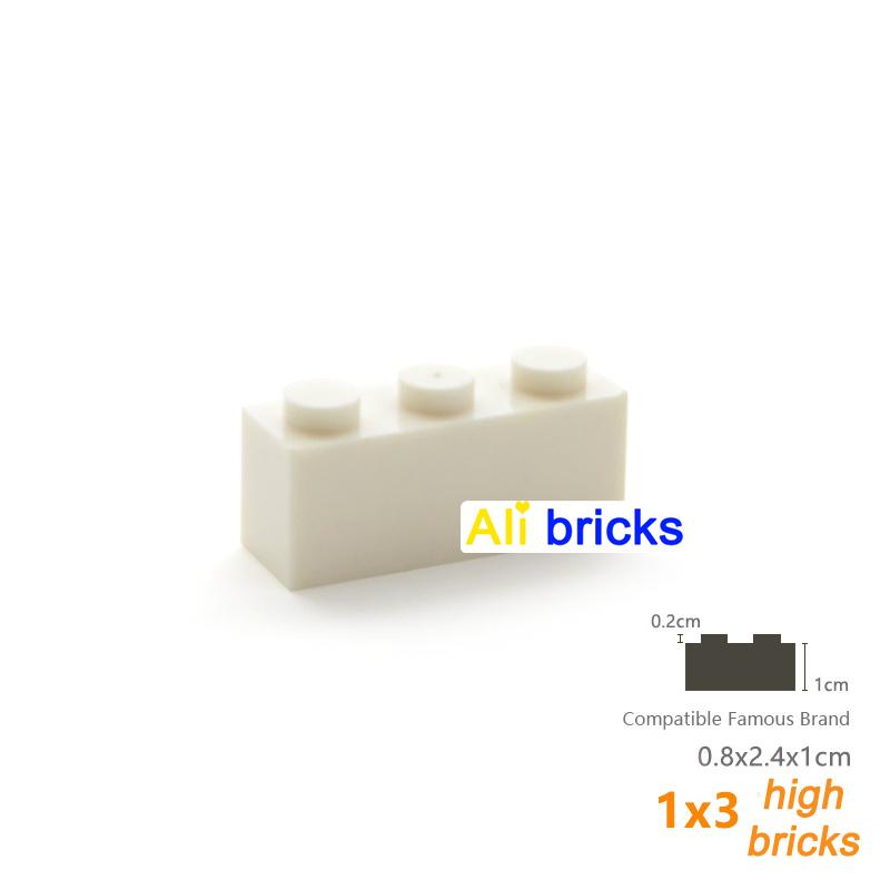 60pcs DIY Building Blocks Thick Figures Bricks 1x3 Dots Educational Creative Size Compatible With 3622 Plastic Toys for Children