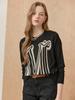MAXZA M Cubic Lettering Wool Blend Round Neck Knit