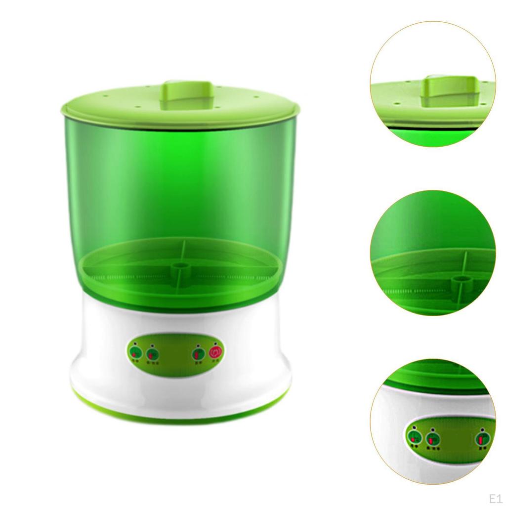 Nakličovač semen Domácí hydroponický klíčení Stroj na fazolové klíčky EU zástrčka Dvojité vrstvy