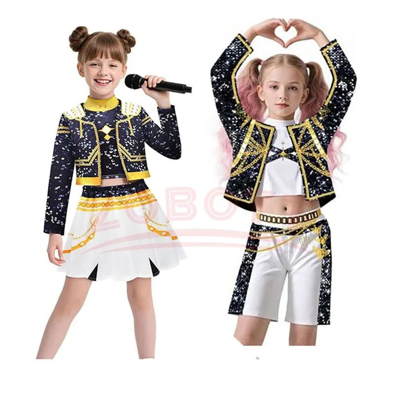 Dívčí K-pop Rumi Zoey Cosplay Huntrix Kostým 3D Tisk Lovci Démonů Rumi Mira Scénické Kostýmy Dětské Halloweenské Párty Oblečení