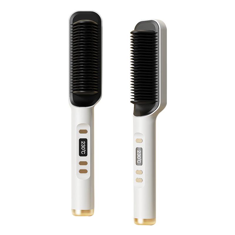 LCD display straight hair comb does not harm hair, lazy person straight hair curl dual-purpose clip negative ion curling rod