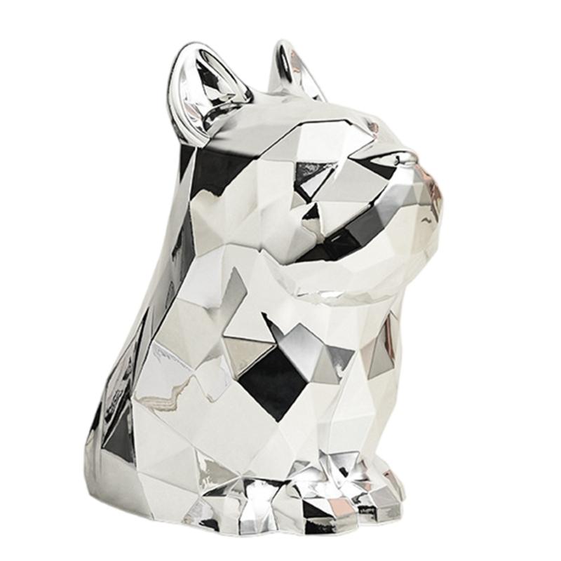 Fashionable Tissue Box Accessory Decorative Dog Themed Tissue Box Silver Paper Holder for Dresser or Nightstands 1