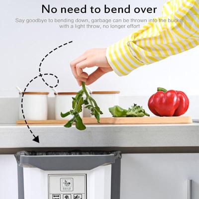 Foldable Kitchen Hanging Trash Can With Sink Filter Waste Bin Cabinet Door Collapsible Extra Rubbish Bag Storage