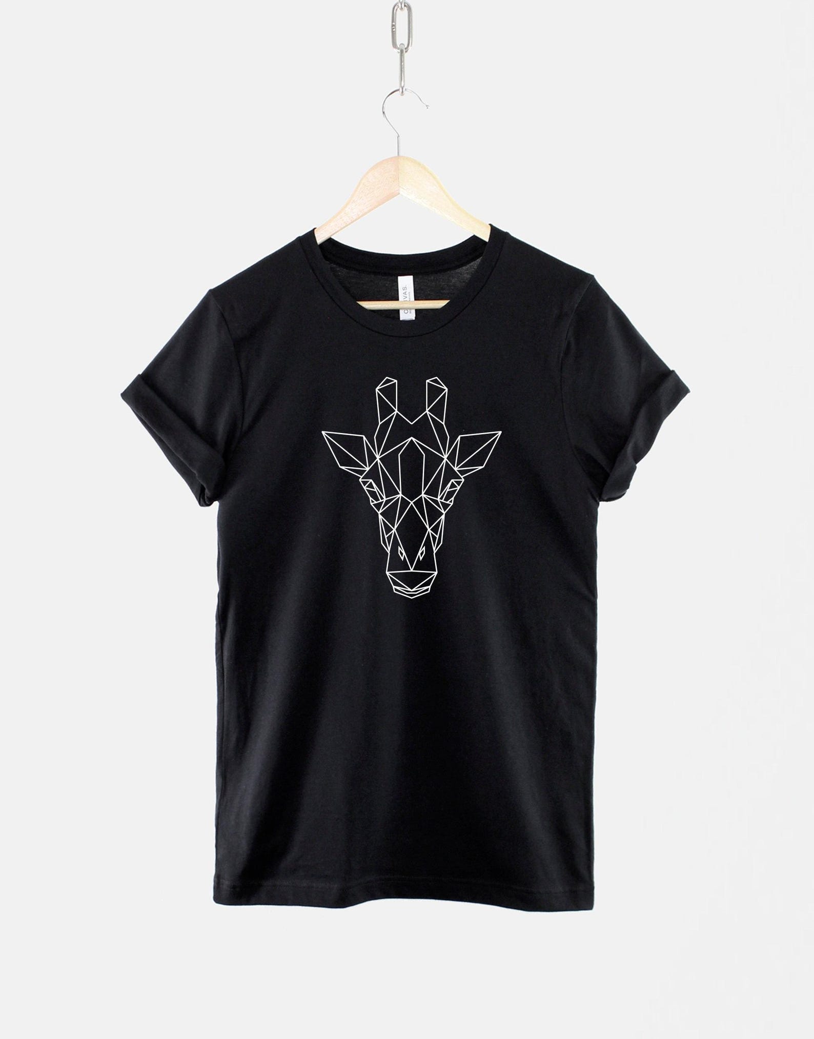 Giraffe Shirt, Safari Lover Gift, Geometric Animal Graphic Tee, African Wildlife Art S