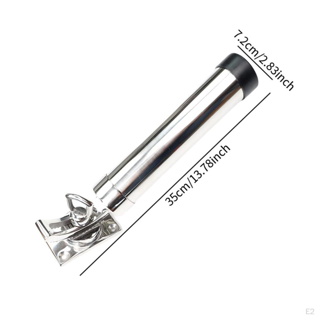 Fishing Rod Holder, Deck Mount Mirror Polished Rectangular Base, Heavy Duty Rack for