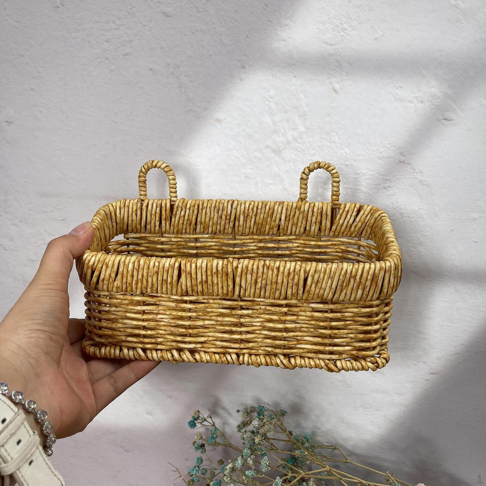 

Подвесная корзина для хранения вещей из искусственного ротанга, многоцелевой контейнер в винтажном стиле для S