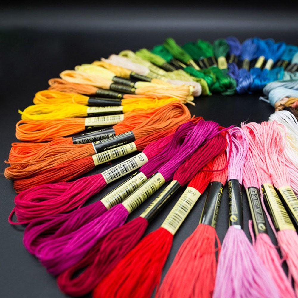 New 24/100/50/100 Cross Stitch Threads 8 Meters/6 Strands Cotton Embroidery Thread Multicolor DIY Sewing Skeins