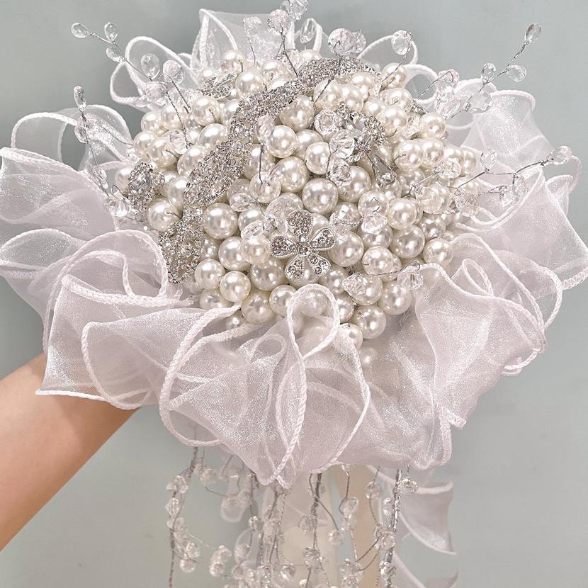 Golden Bridal Bouquet DIY Kit - Pearl Scepter Design