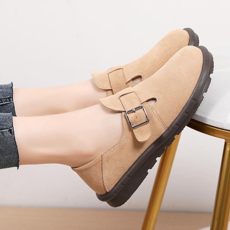 Fashion Women Cork Casual Shoes Baotou Flats Slip-on Autumn Retro Slip On New Moccasin Fall Slip-on Autumn Female Footwear New