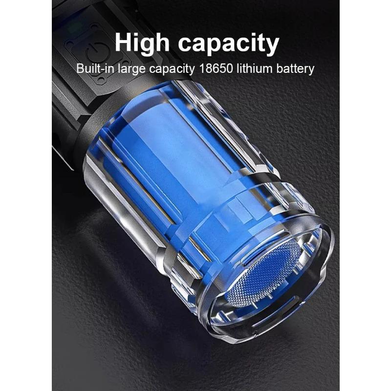 3000LM Super Bright White Laser Flashlight Type-C Rechargeable Small Handheld LED Spotlight for Outdoor Emergency Camping