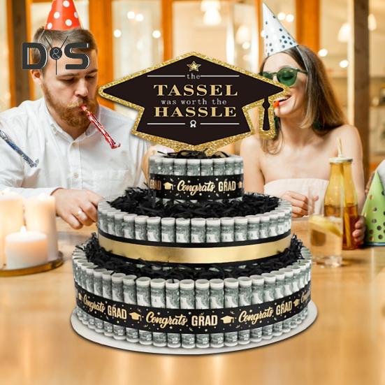 Dárky k promoci 2025 Třípatrový dort plný hotovosti Dekorace k promoci pro chlapce a dívky Střední škola Vysoká škola Potřeby na promoční párty
