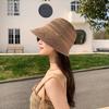 Hollow Woven Bucket Hat Women'S Summer Sunscreen Sun Hat Show Small Face Travel Beach Basin Hat Fashion