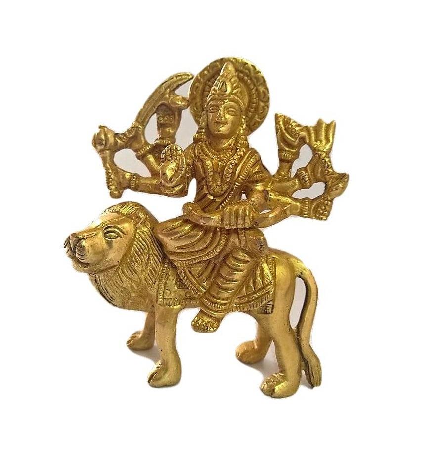 Латунная статуэтка Дурга Ма, Durga Ma Brass Idol, Kalyan Puja