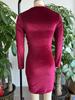 2023 Korean Velvet Solid Color Sexy Long-Sleeve Dress