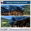 TECPLAST Bâche Bois 2x3 m SR150BO Bleue et Verte - Haute Qualité - Bâche de protection imperméable pour Bois de chauffage