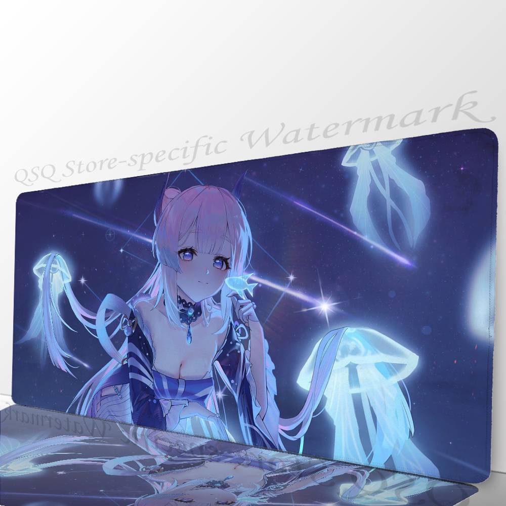 Sangonomiya Kokomi Genshin I-Impact Anime Mousepad Non-slip Suitable For Office Computers Laptops E-sports Game Desk Mats XXL K