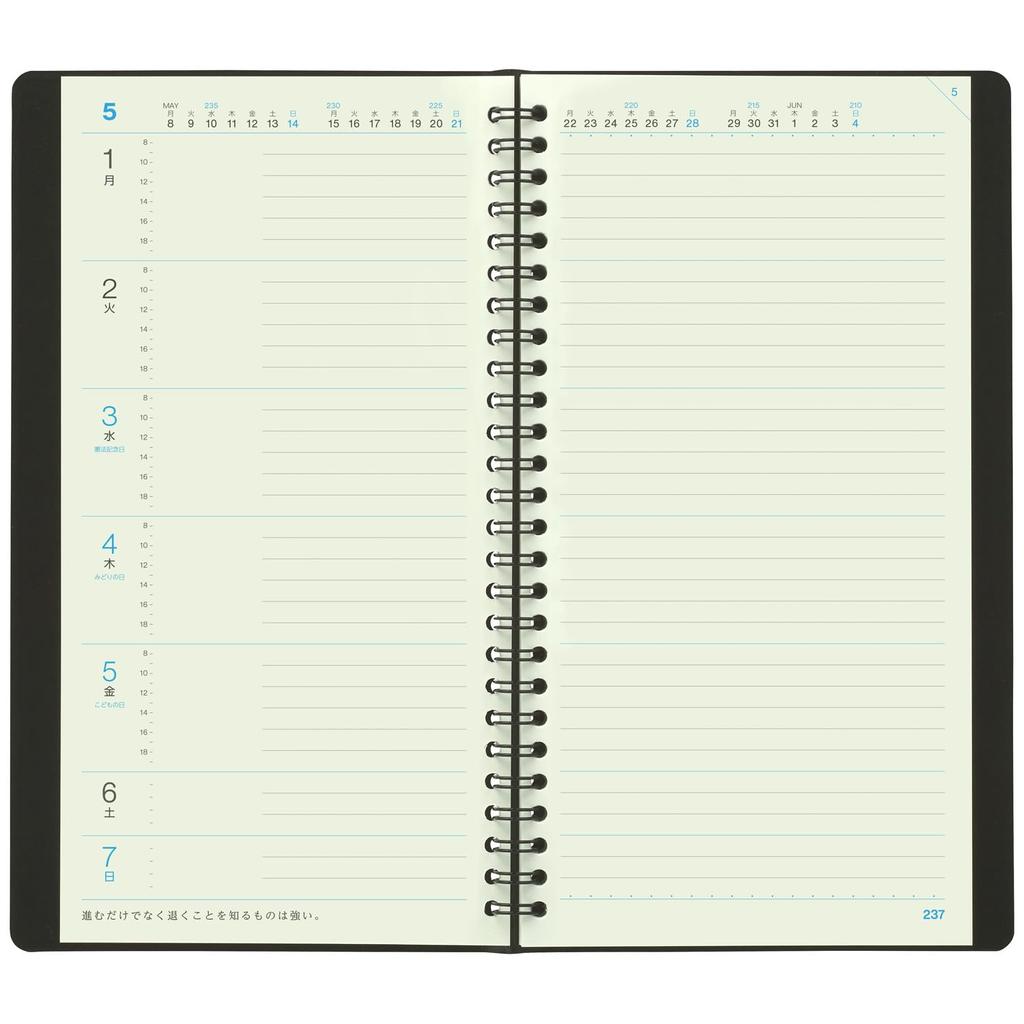 Maruman 2026 Weekly Planner Vertical Medium 2/3 black 582-26