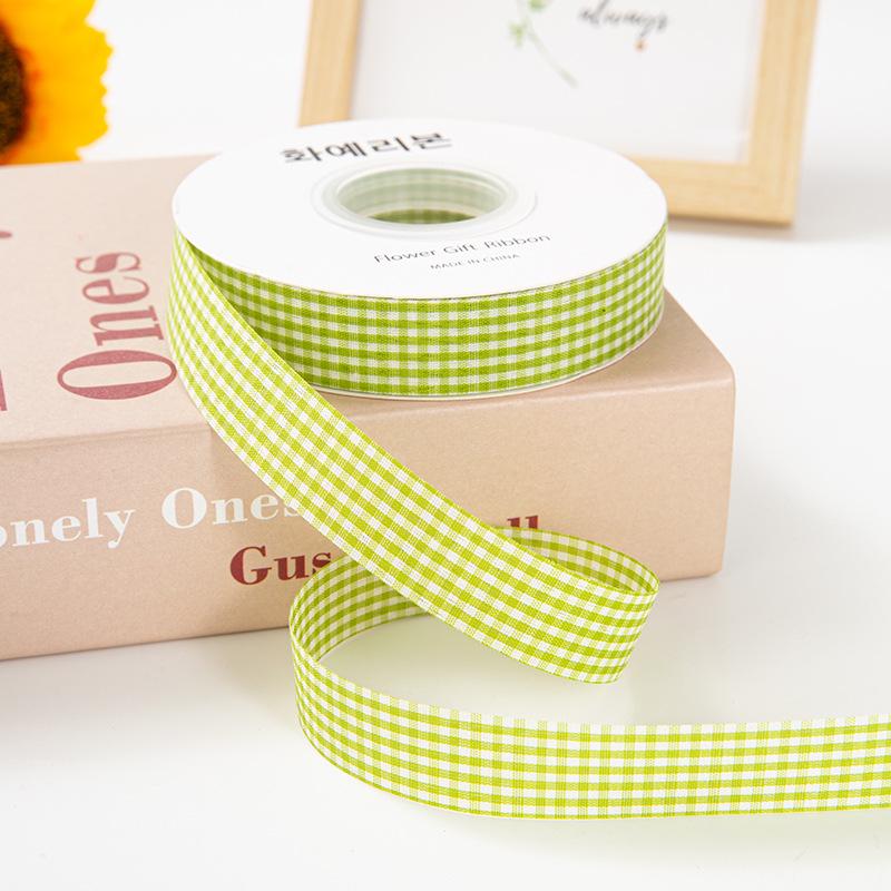 2cm Plaid Satin Ribbon for Baking, Packaging, Fresh Flowers, Bouquets, Cake Boxes, and Crafts - Camouflage Design.