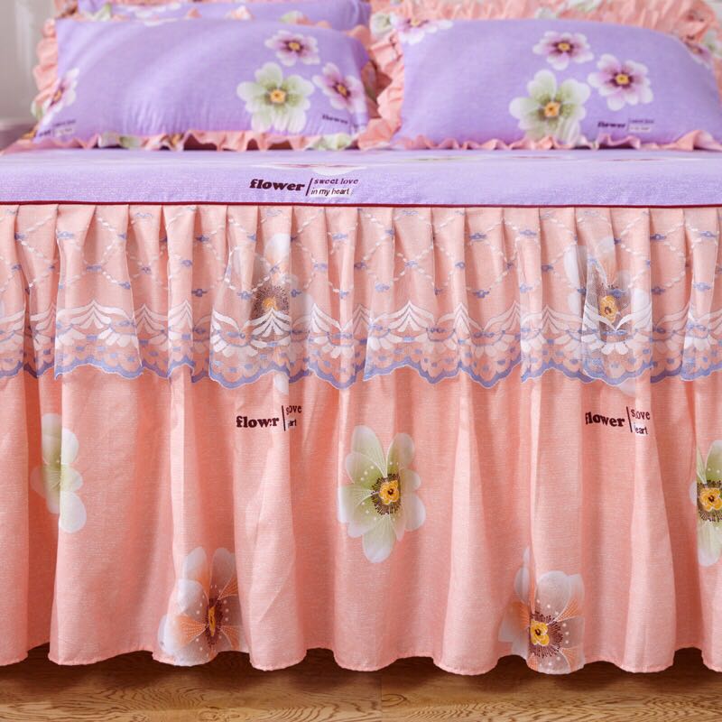 Fashion Lace Bedspread Soft Sanding Bed Skirt Queen Twin King Size Fitted Sheet Double Layer Ruffle