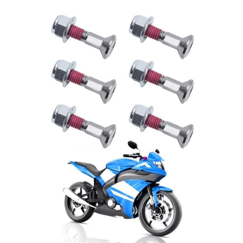 6 buc șuruburi pinioane motocross set de piulițe cu flanșă de blocare șuruburi de lanț M8x30 dopuri universale de acoperire compatibile cu motociclete Dirt