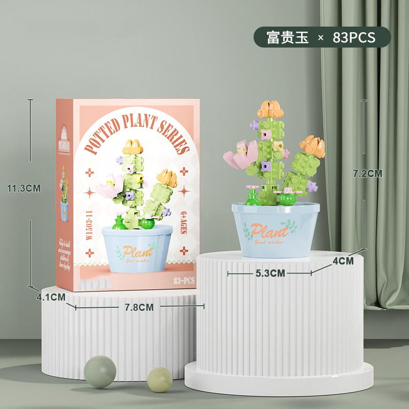 Flower Bouquet Mini Particle Building Blocks Flower Kit 3D DIY Creative Plants Micro Bricks for Home Decor Girl Gift Adults Kids