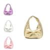Pu Mini Butterfly Bow Handbag For Girls With Zipper Closure And Inner Pockets
