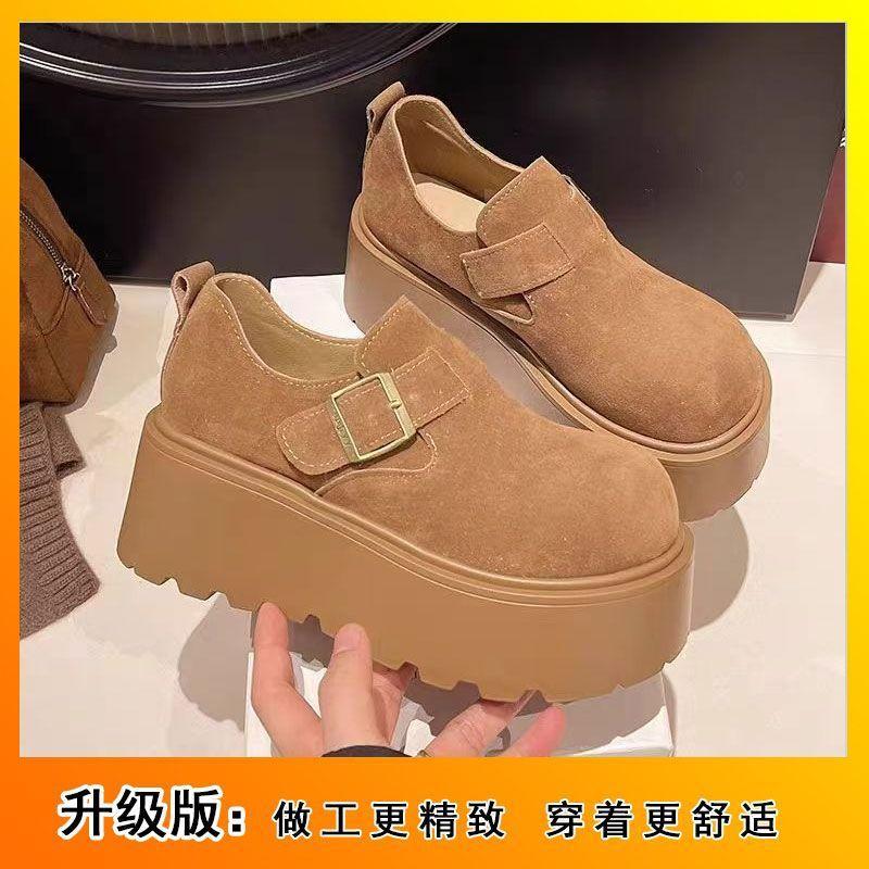 

2024 новые осенне-зимние туфли Boken на платформе для мужчин небольшого роста, женские универсальные туфли с большой головой, уродливые, милые, одинарные туфли, мокасины 35