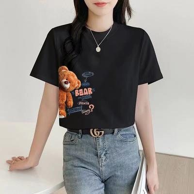Damen Top kurzärmeliges T-Shirt Damen Sommer neues weißes T-Shirt Damen