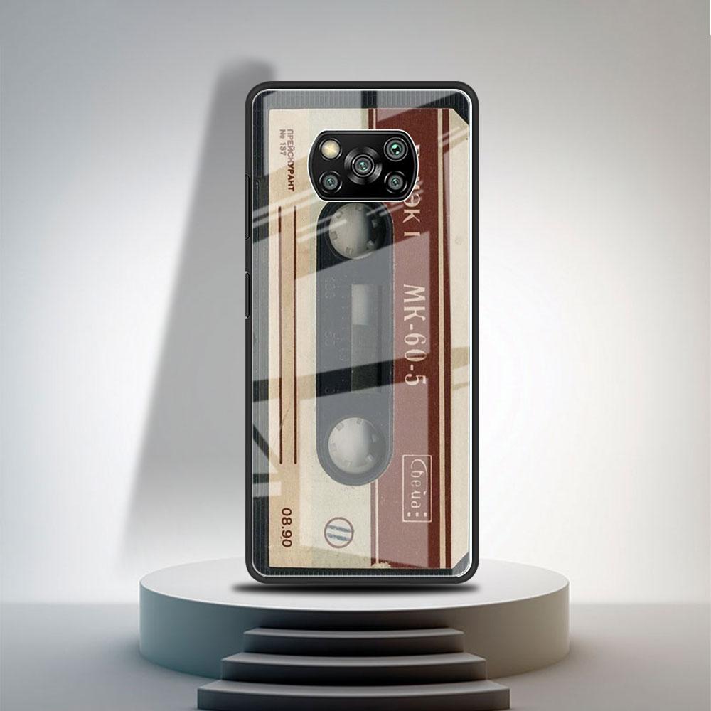 Glashülle für Xiaomi Poco X3 NFC 11 Lite 11T F3 M3 für Redmi Hinweis 11 10 9 8 Pro 10S 9S 9A Telefonabdeckung Vintage Kamerakassette