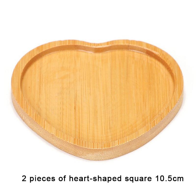 Einfacher Stil Hausdekoration Sukkulenten Bonsai Halter Runde Quadratische Blumentopf Basis Bambus Holz Tablett