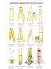 Fiberglass Insulated Telescopic Safety Ladder for High Voltage Electricians - Portable Bamboo Joint Extension Ladder