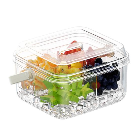Serving Tray with 5 Dividers Lid Double-Walled Ice Tray Fruits Vegetables Shrimp Cocktails Party Appetizer Platter Snack Server