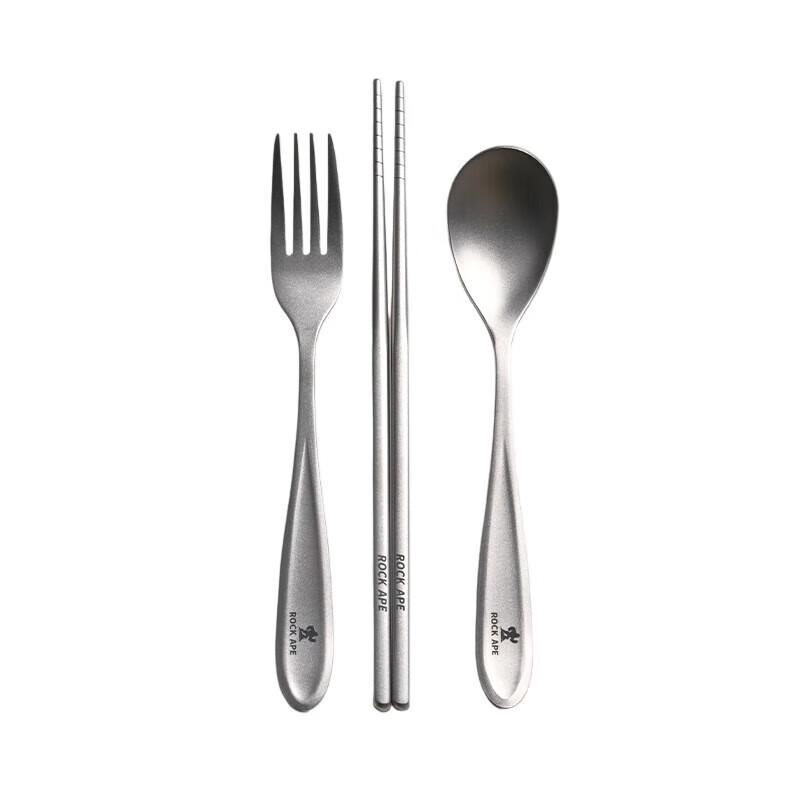 Rock Ape Outdoor Camping Pure Titanium Cutlery Set