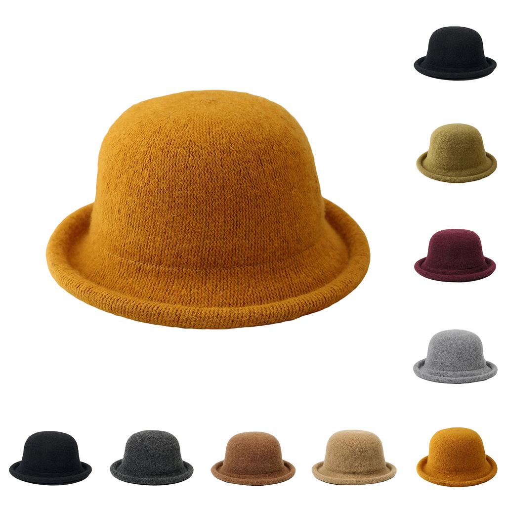 Ladies' Comfortable And Casual Fashionable Warm Basin Hat Solid Color Hat
