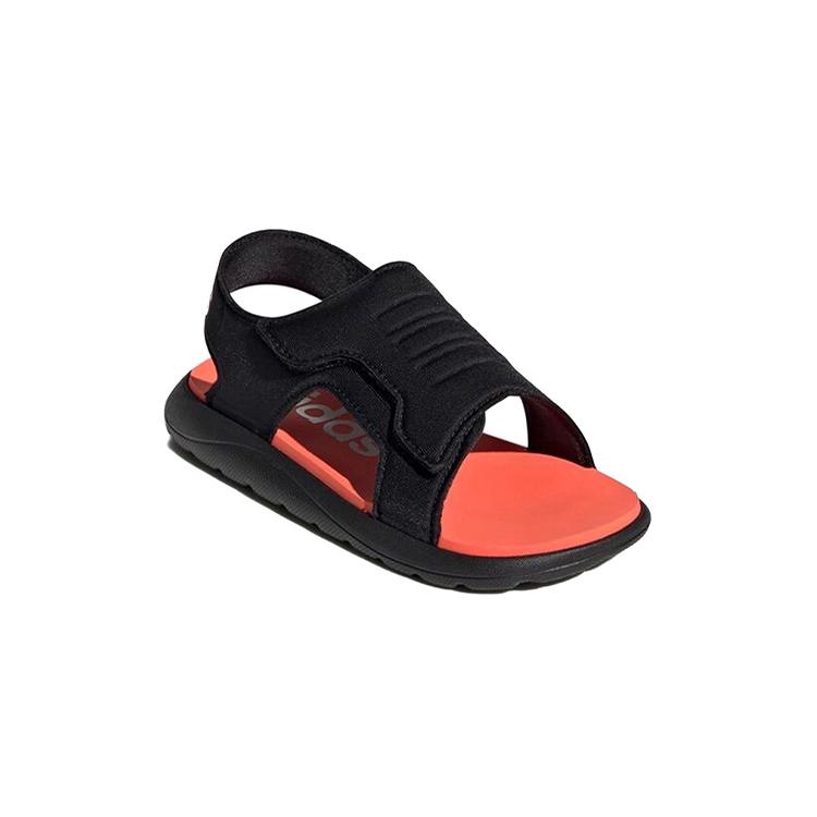 adidas Comfort Sandal C Slip Resistant Abrasion Resistant Children's Sandals Black Red Children Aged 3 7 Years Old EG2232