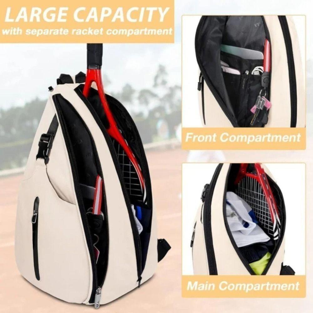 Reversible Pickleball Rackets Backpack Zipper Closure Badminton Bag  Exercise Gym Equipment