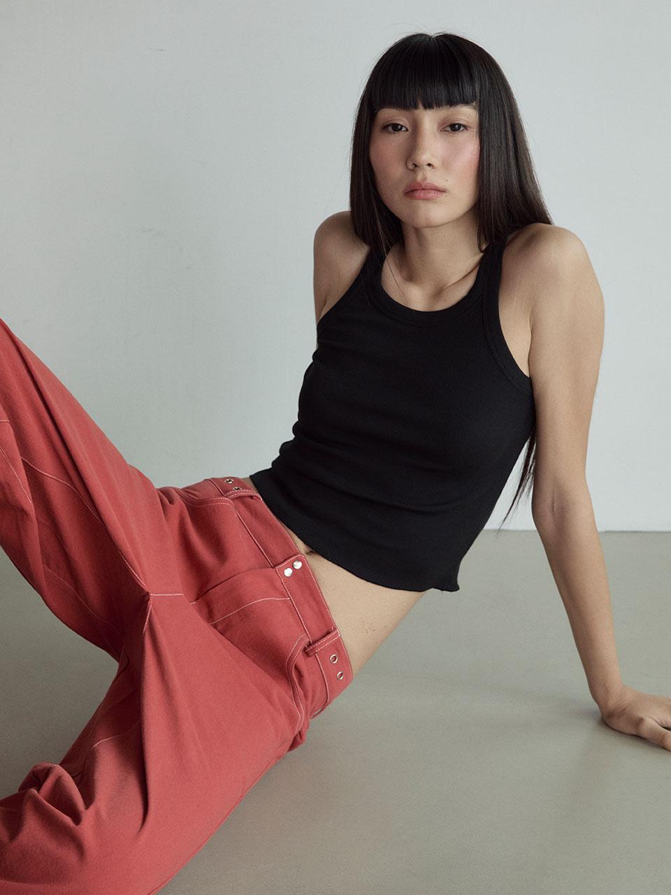 Visus Cotton Sleeveless Top_Black Black