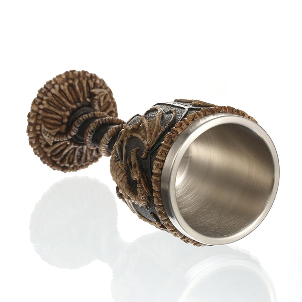 Retro Metal Resin Wine Glass Skull/Dragon Creative Beverage Drinking Glasses Party Bar Drinkware Horrible Halloween Decor