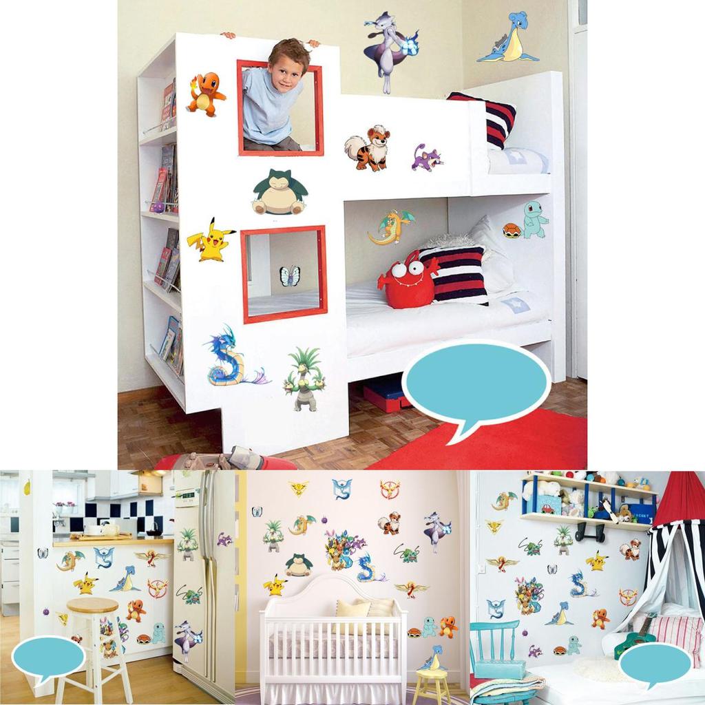 Naklejka ścienna Pokmon z właściwościami antystatycznymi do dekoracji pokoju dziecięcego