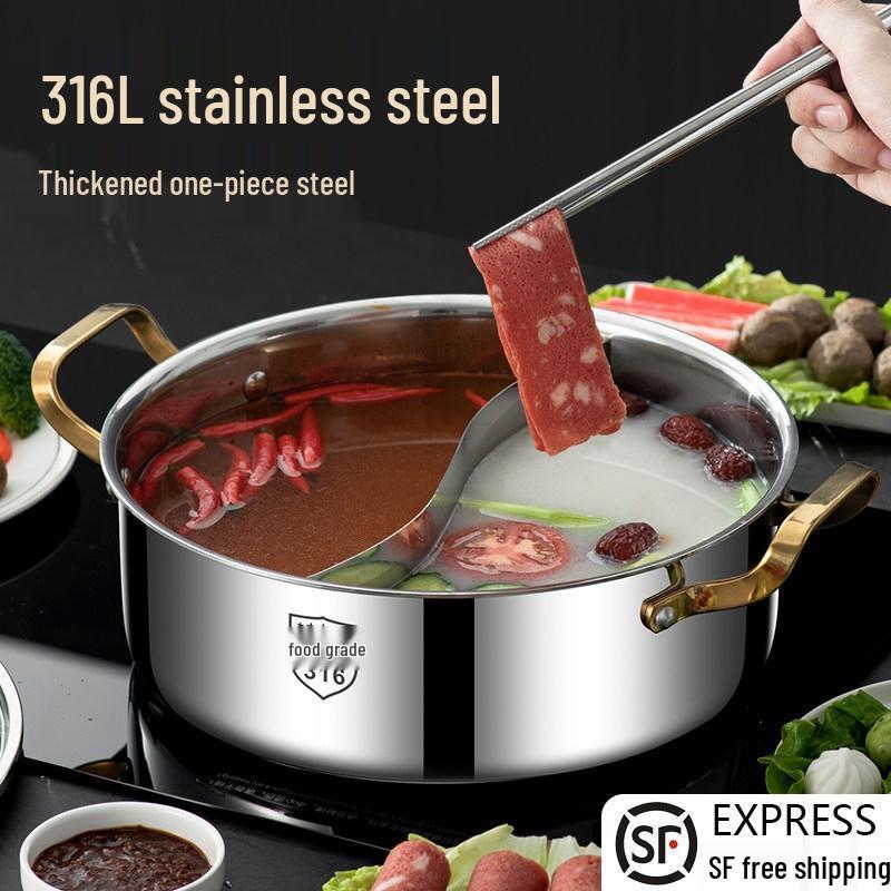 HANDUNYOU 34CM Stainless Steel Hot Pot