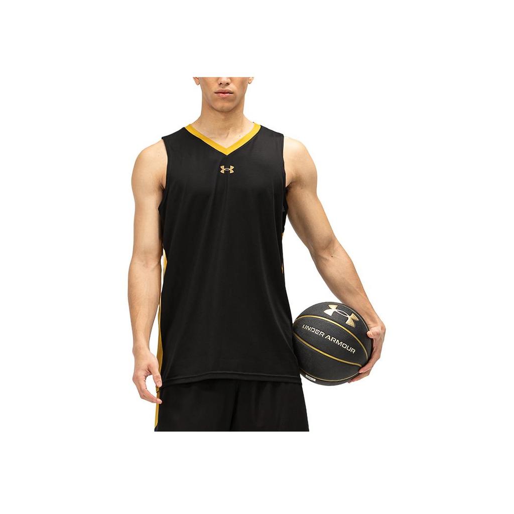 Under Armour Color Block Knit Training Basketball Vest Men Tops Black 21500107-001