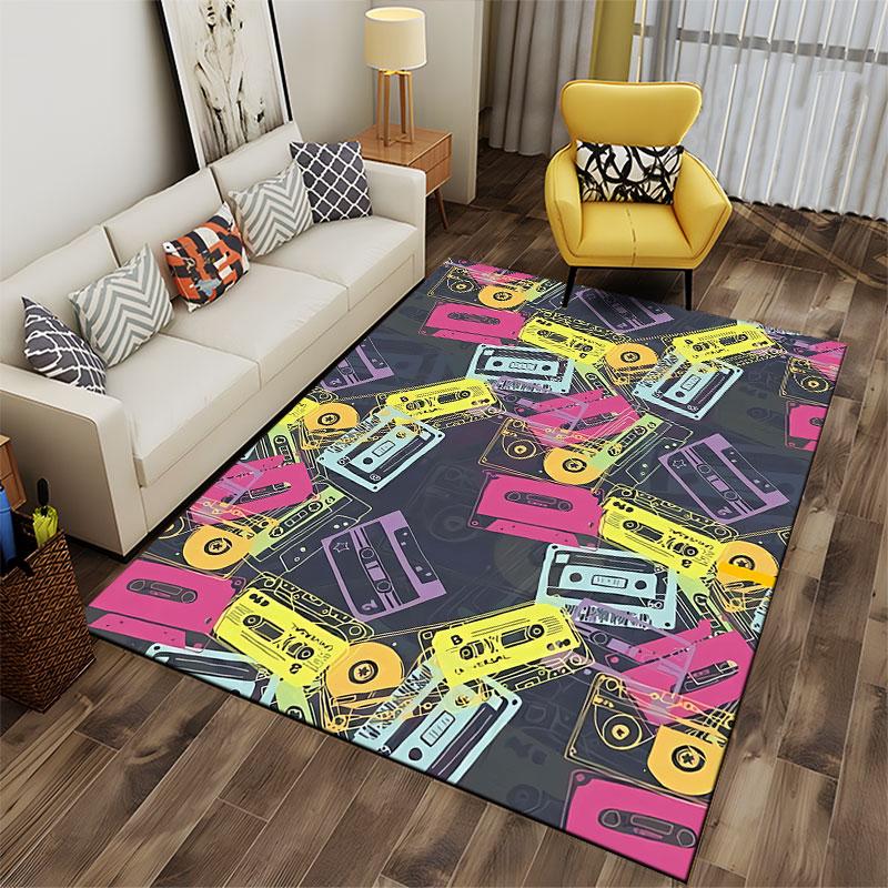 Retro Colorful Cassette Design Suitable As a Non-slip Mat for the Living Room or Bedroom Sofa