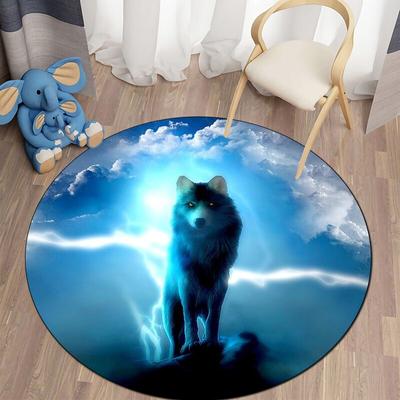 Fantasy Wolf Art okrągły dywan na mata do salonu dla dzieci koło podłogowe dywan mata do jogi sypialnia e-sport mata na krzesło Dropshipping