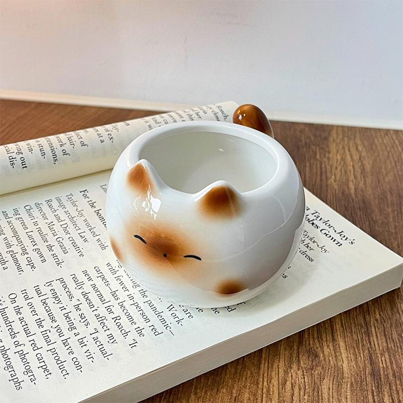 Ceramic Coffee Cup Creative Design Girls' Water Cup Cute Cat Water Cup