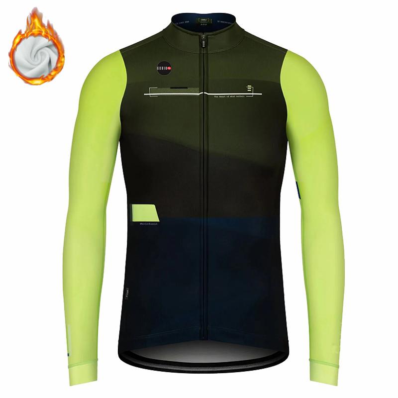 Winter Cycling Men's Long Sleeve Gobikful Jackets Thermal Fleece Bicycle Jersey Ciclismo Racing Jacket Roadbike Shirts